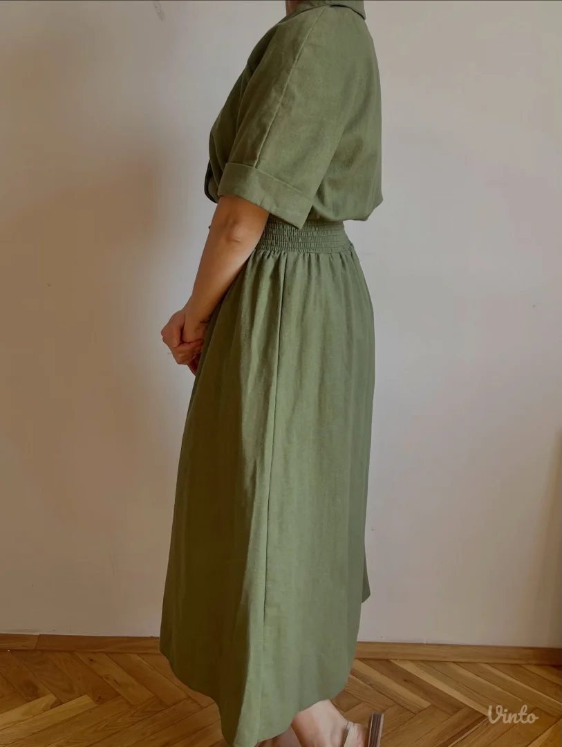 Vintage pamučna haljina-košulja u safari stilu C&A