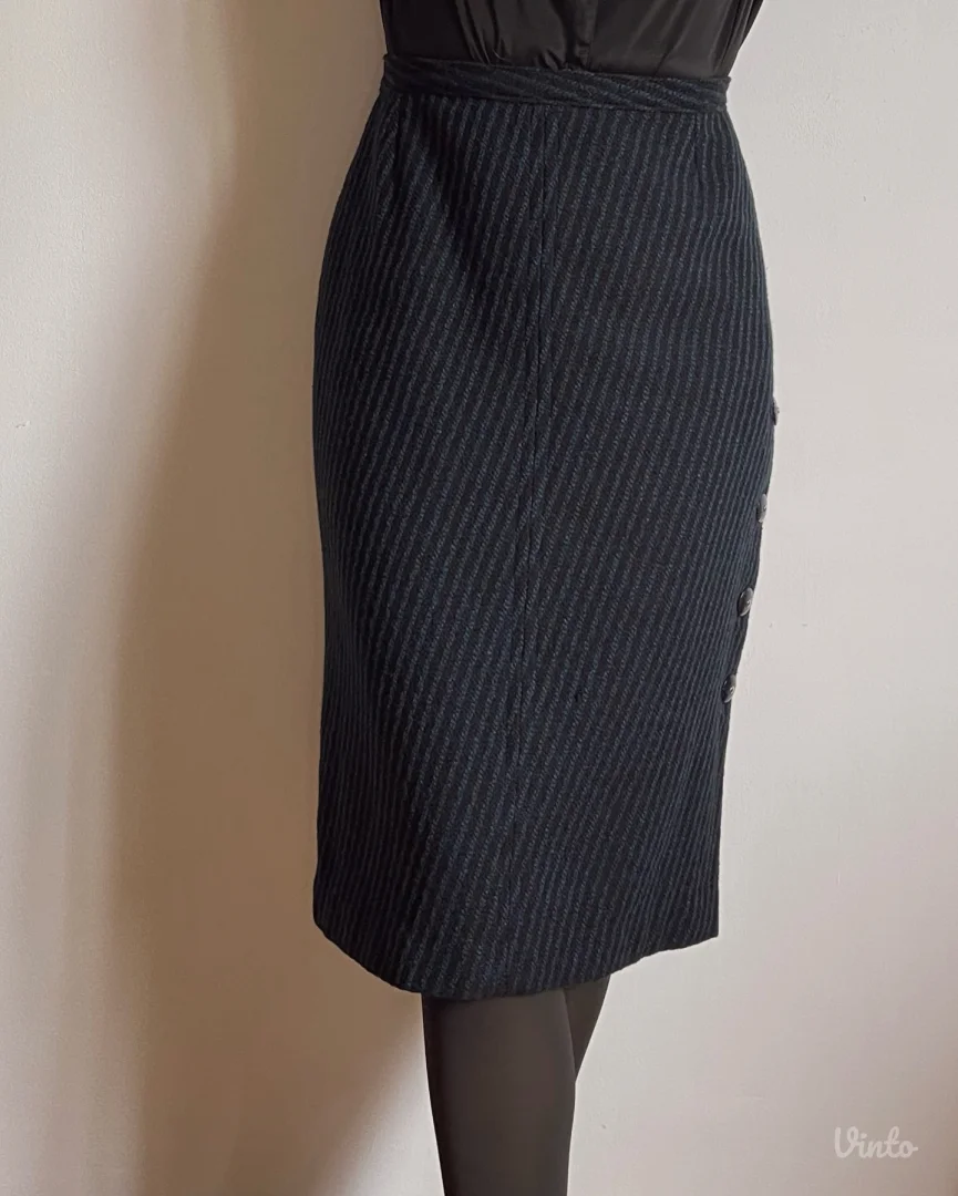 Vintage midi suknja od guste vunene tkanine