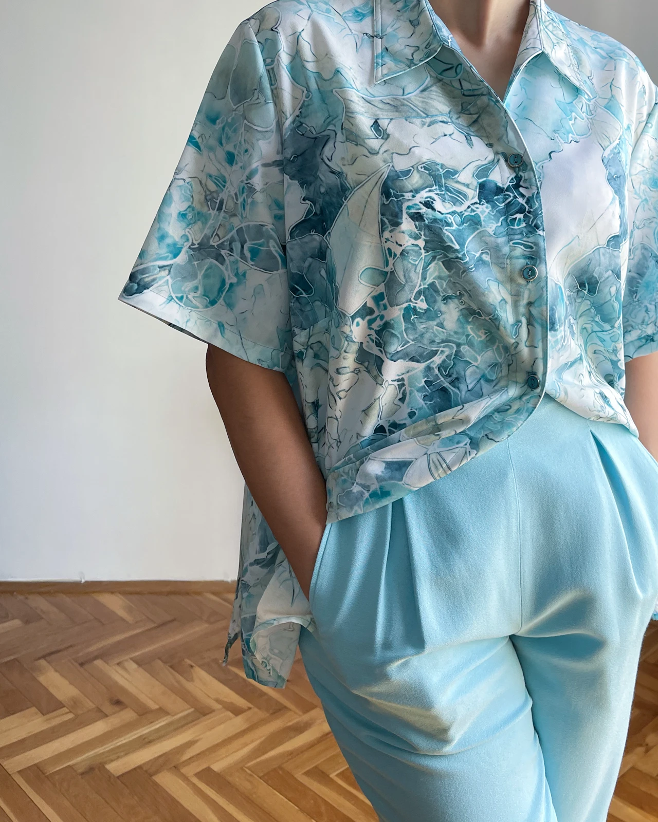 Vintage bluza kratki rukav