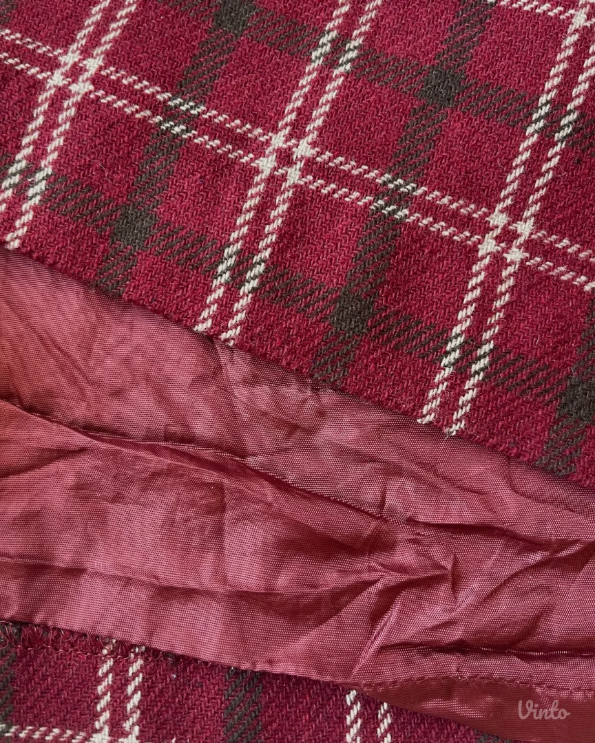 Mini suknja Esprit iz 90–00-ih u bordo boji sa kariranim printom