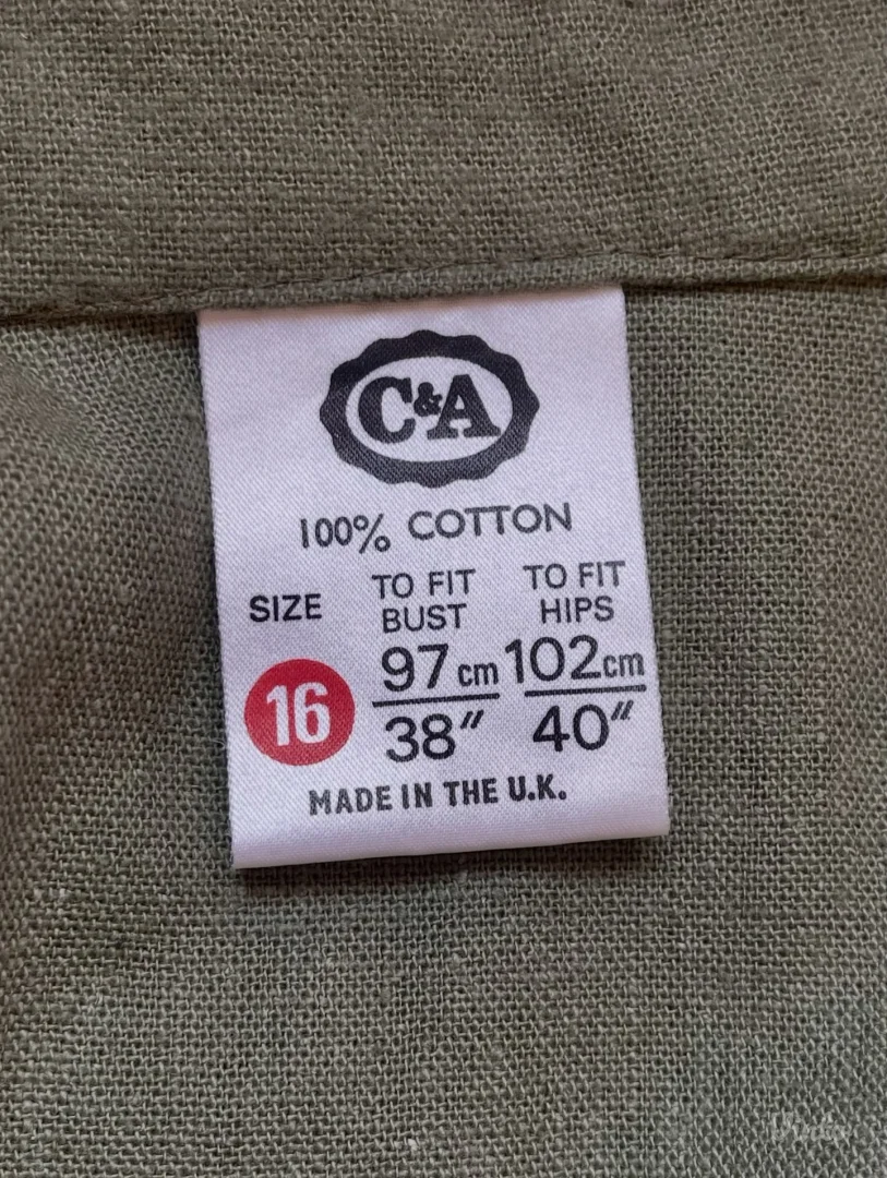 Vintage pamučna haljina-košulja u safari stilu C&A