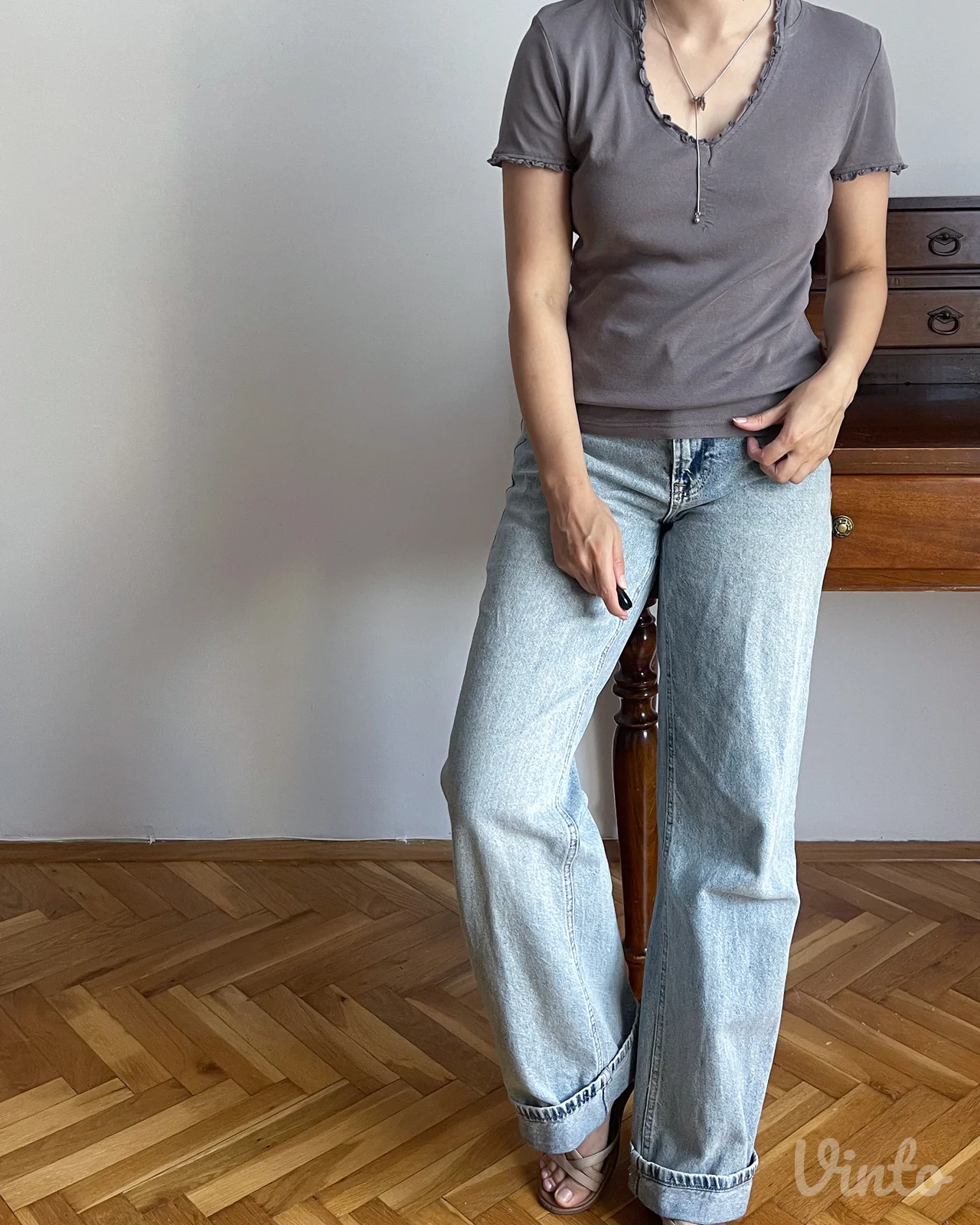 Pamučni Y2K top sa volanima od nemačkog brenda Chillytime