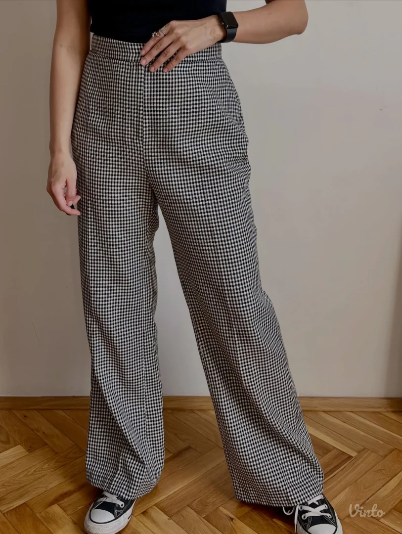 Pantalone s printom houndstooth