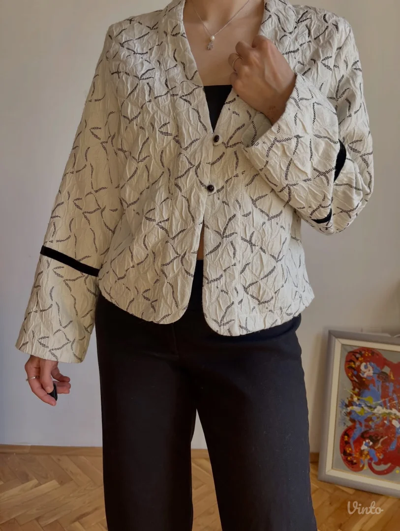 Lagani crno-beli y2k sako