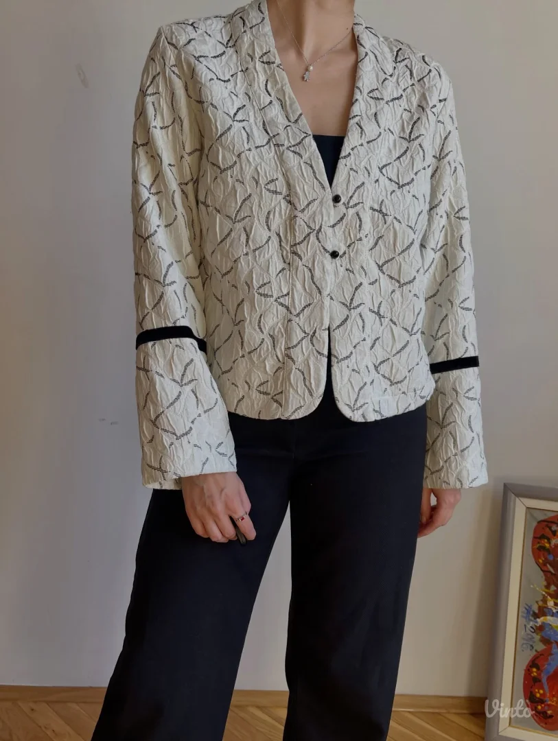 Lagani crno-beli y2k sako