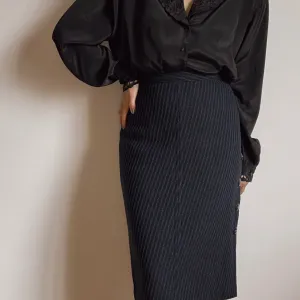 Vintage midi suknja od guste vunene tkanine