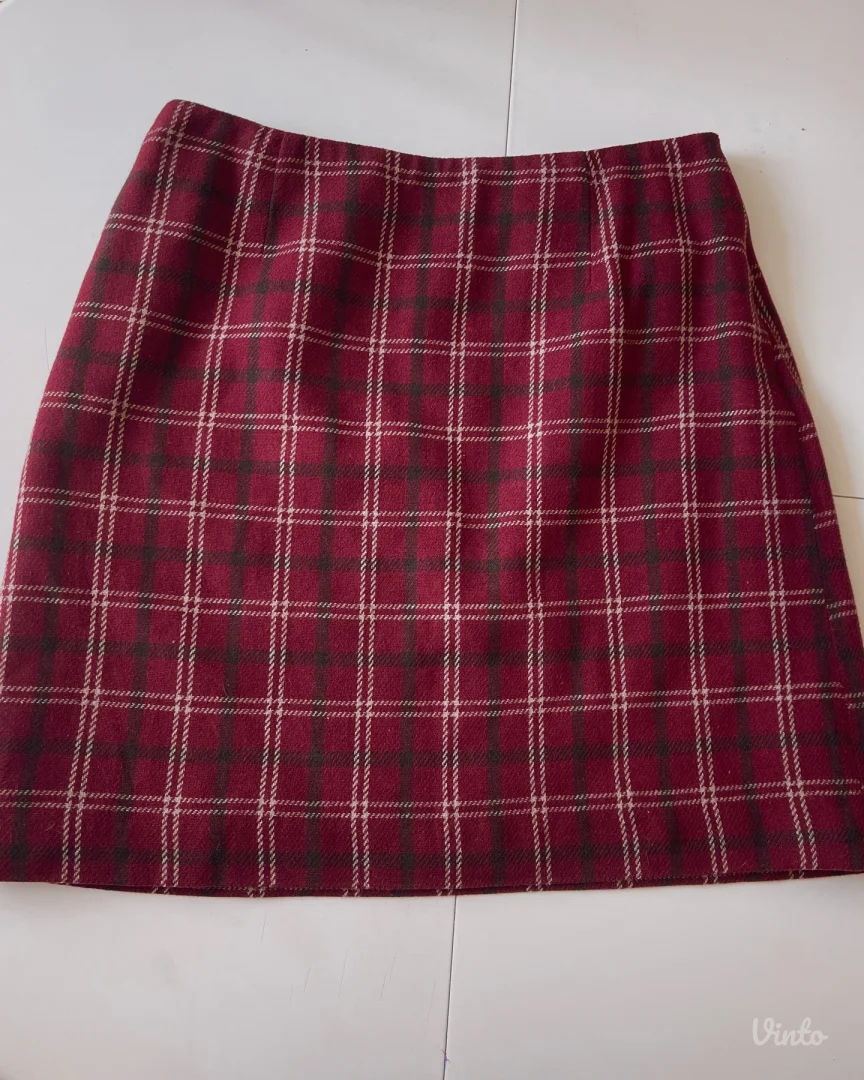 Mini suknja Esprit iz 90–00-ih u bordo boji sa kariranim printom