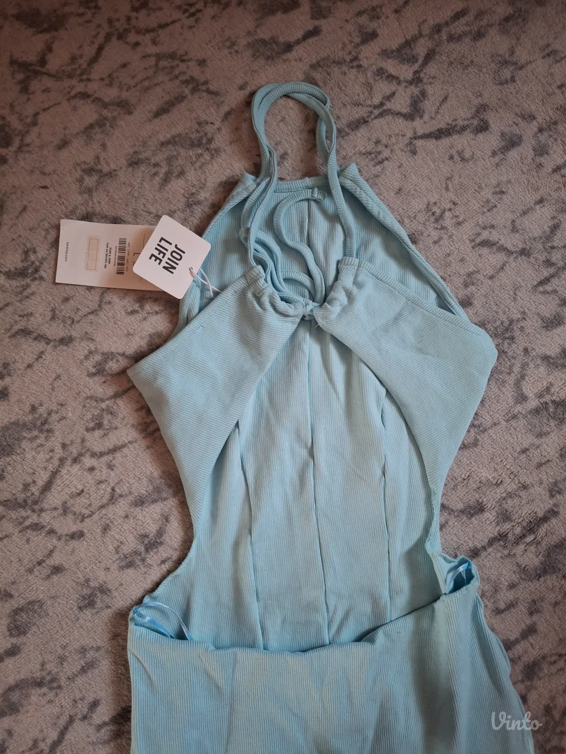 Bershka plava letnja haljina