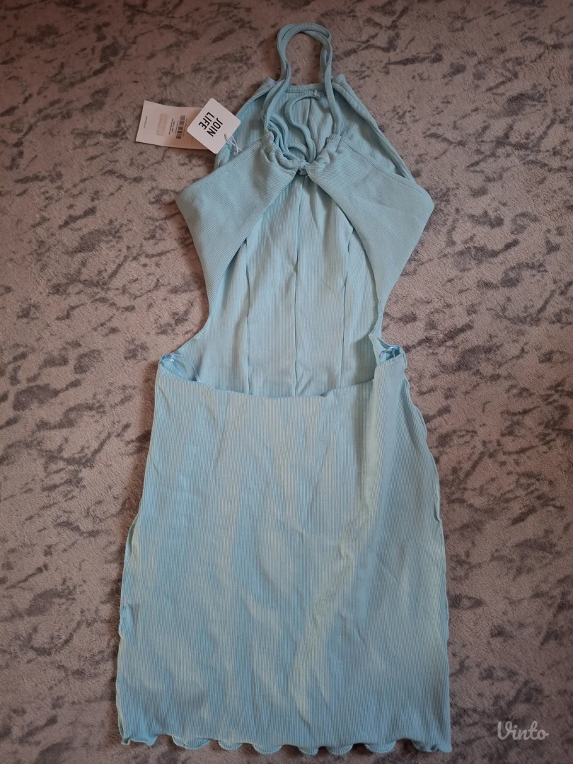 Bershka plava letnja haljina