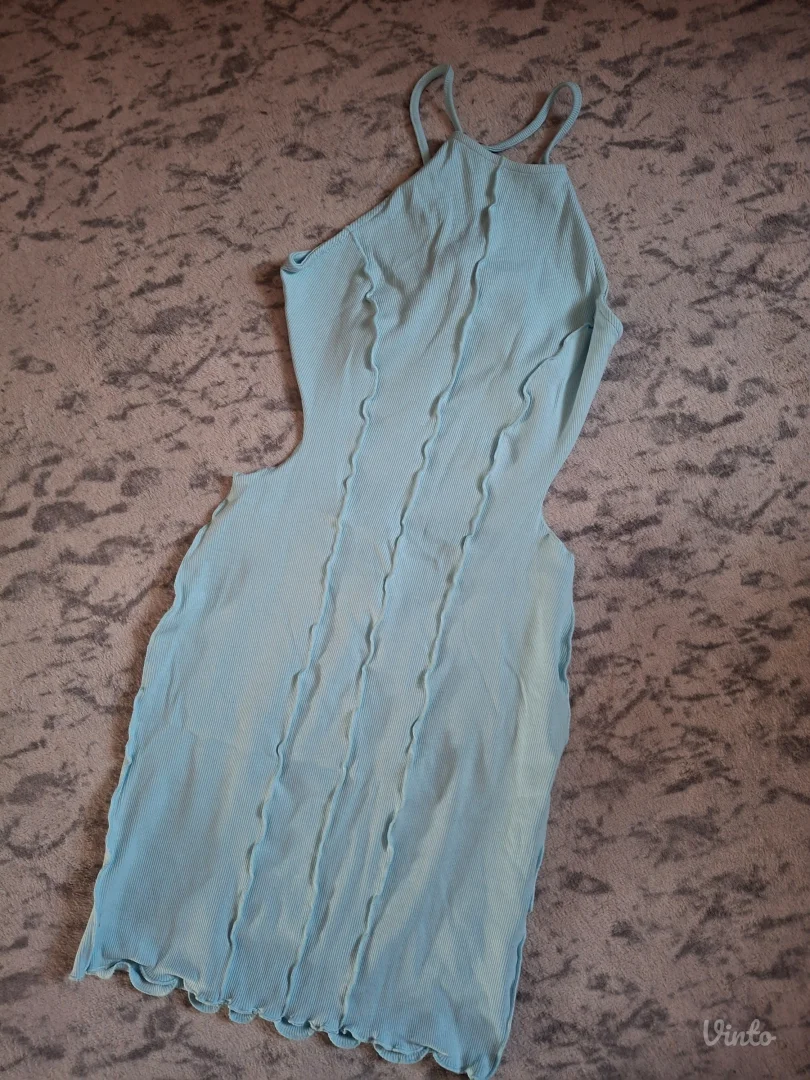 Bershka plava letnja haljina