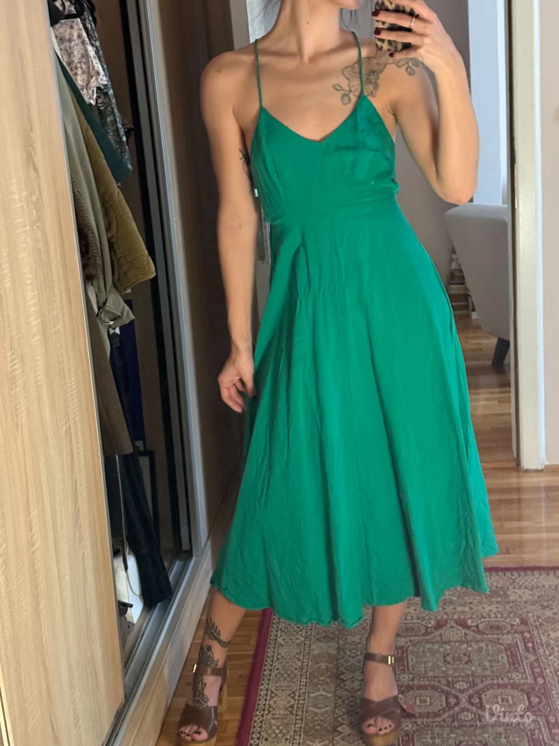 Oysho lanena haljina otvorenih ledja (XS)