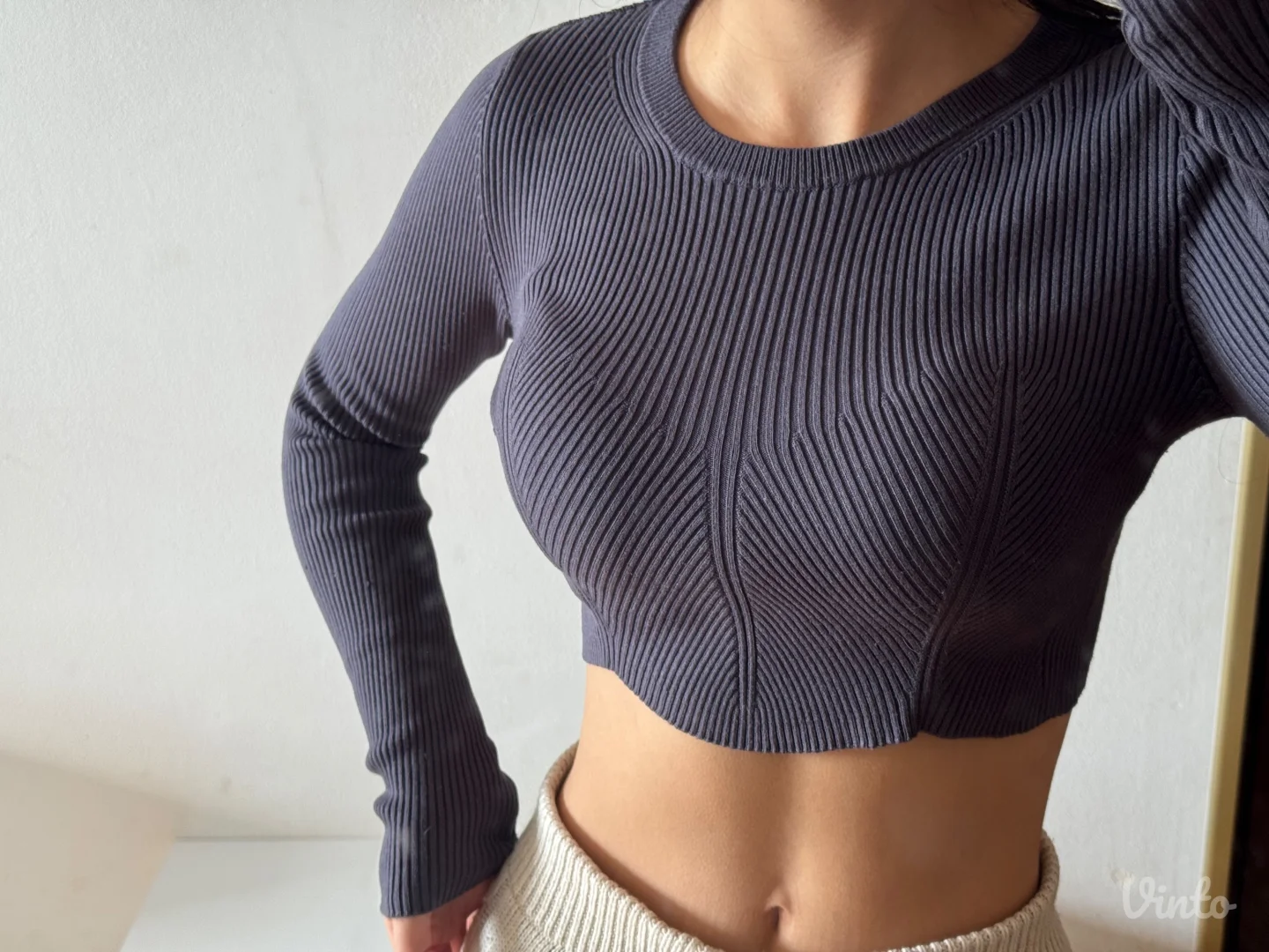 Majica sa dugim rukavima crop