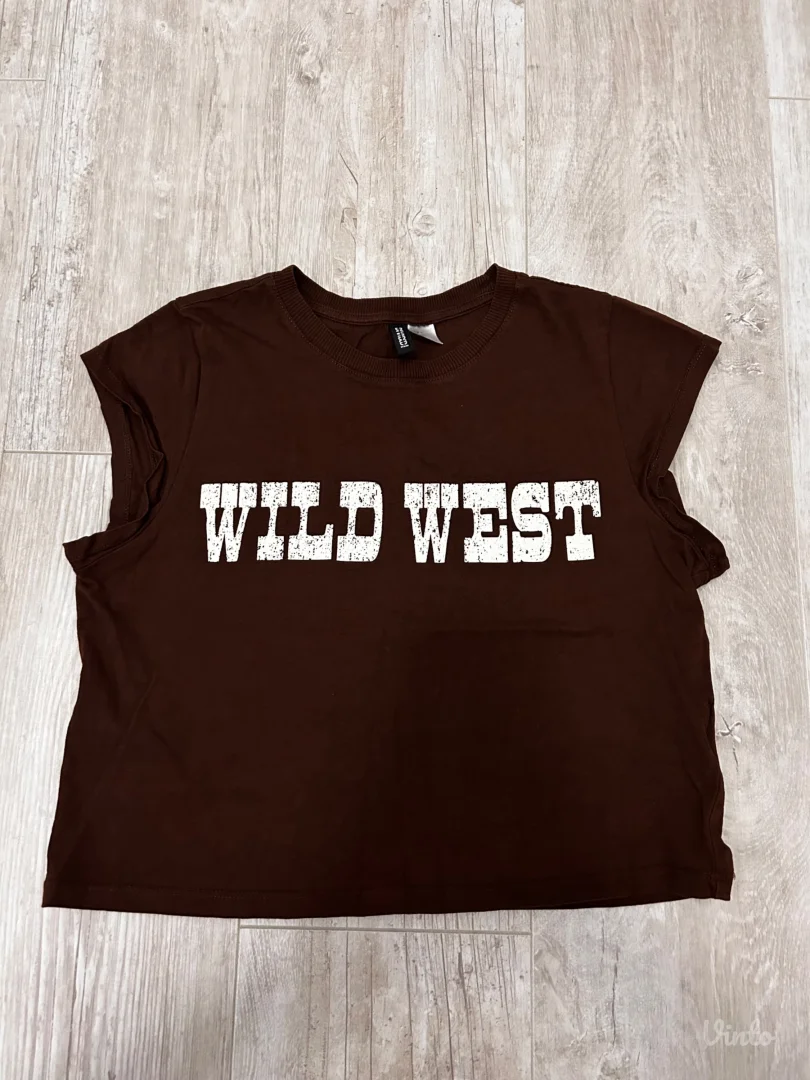 H&M braon crop majica