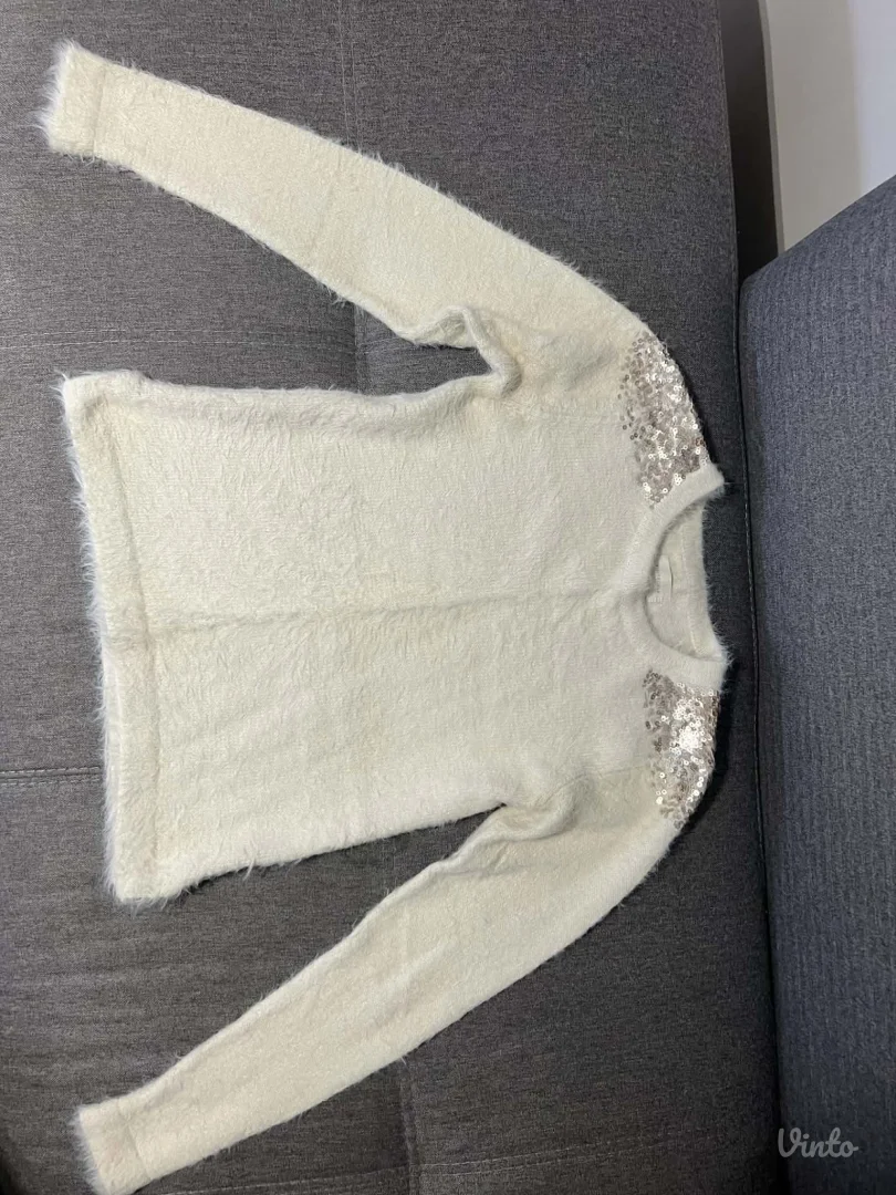 Springfield cupavi beli dzemper sa šljokicama