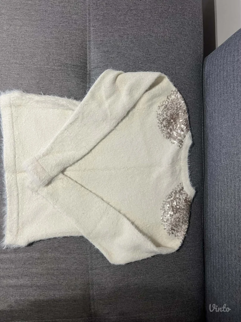 Springfield cupavi beli dzemper sa šljokicama