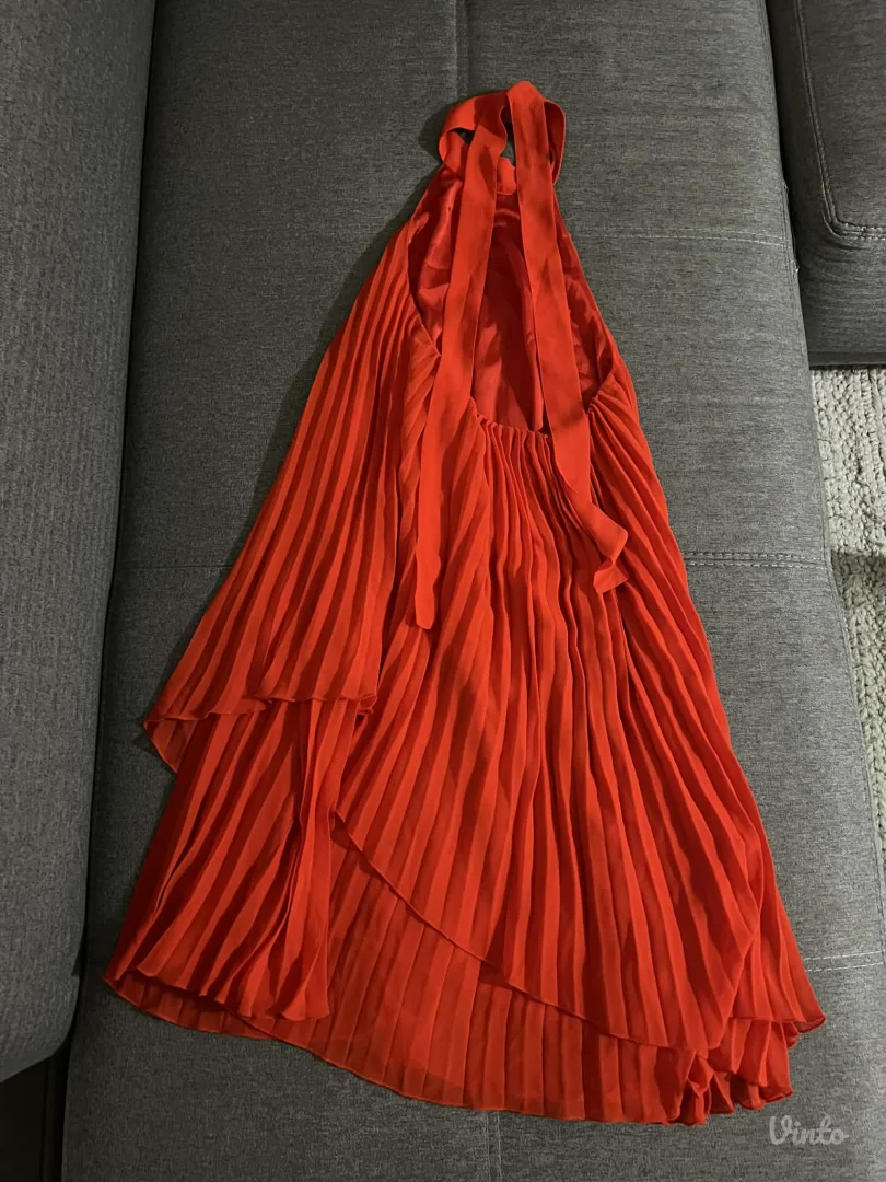 H&M kratka koralno crvena haljina