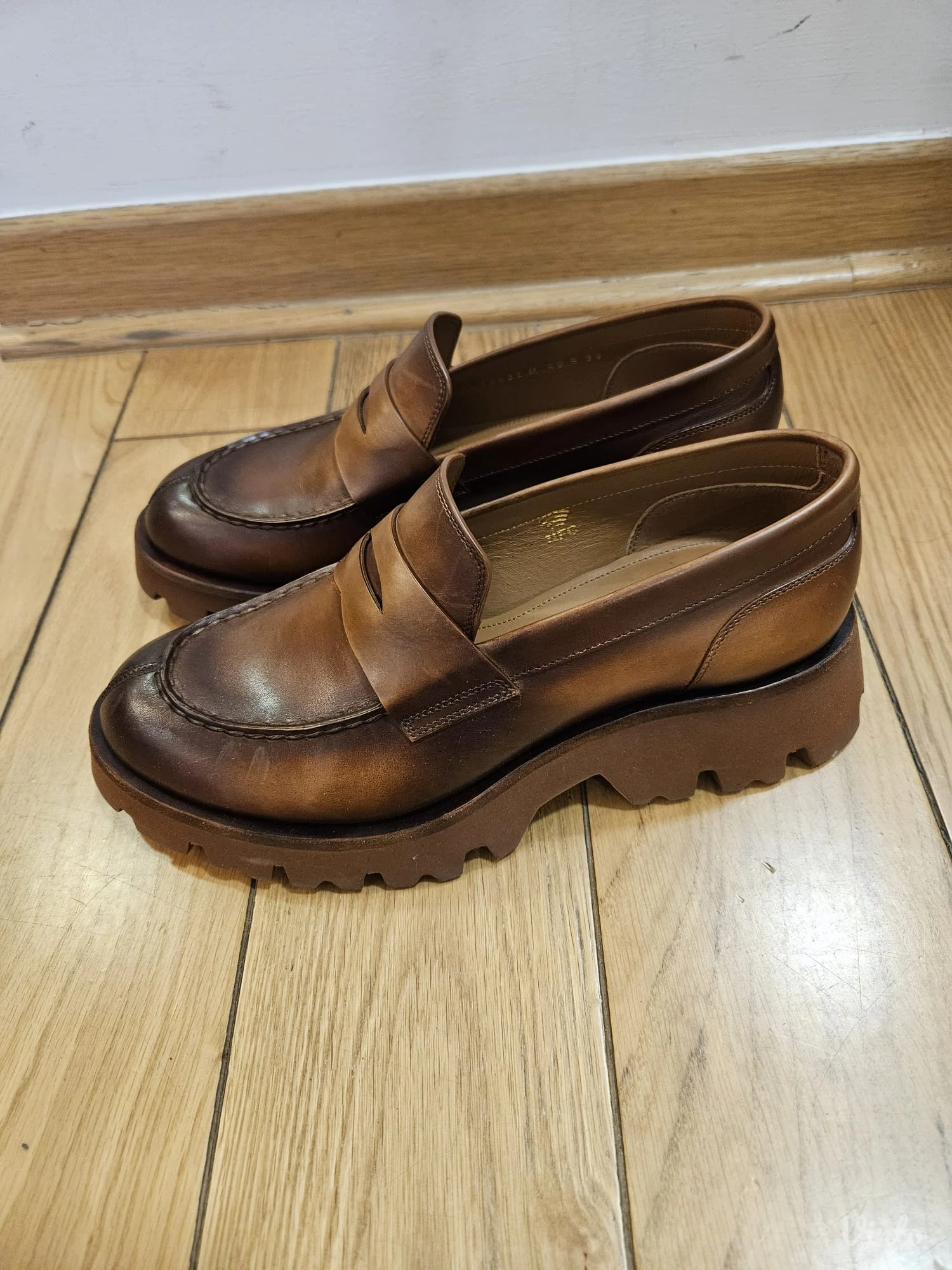 SANTONI braon ženske mokasine
