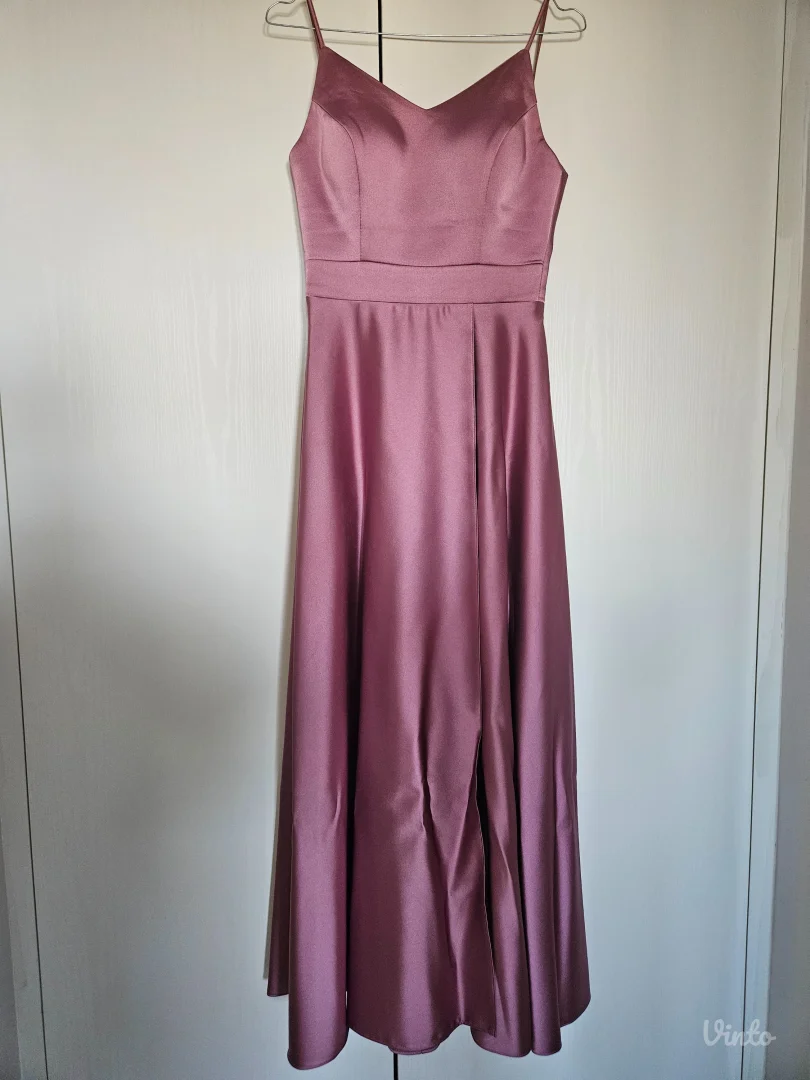 JELENA SHOP svečana prljavo roze SATEN haljina