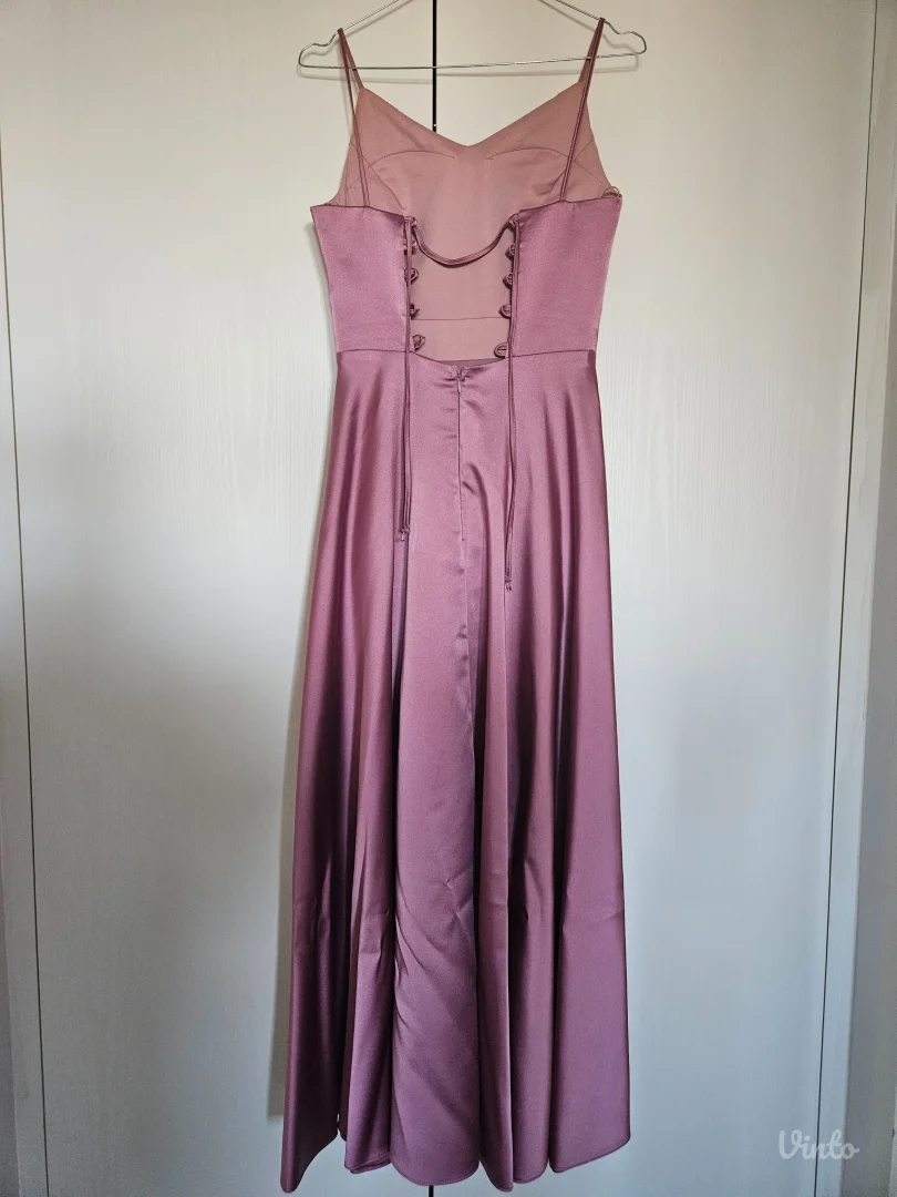 JELENA SHOP svečana prljavo roze SATEN haljina