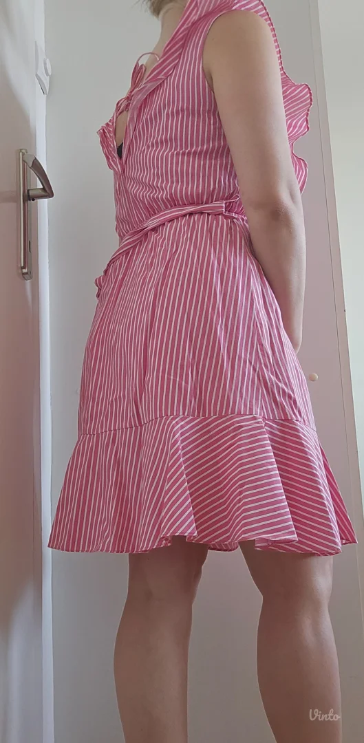 Roze letnja pamucna haljina