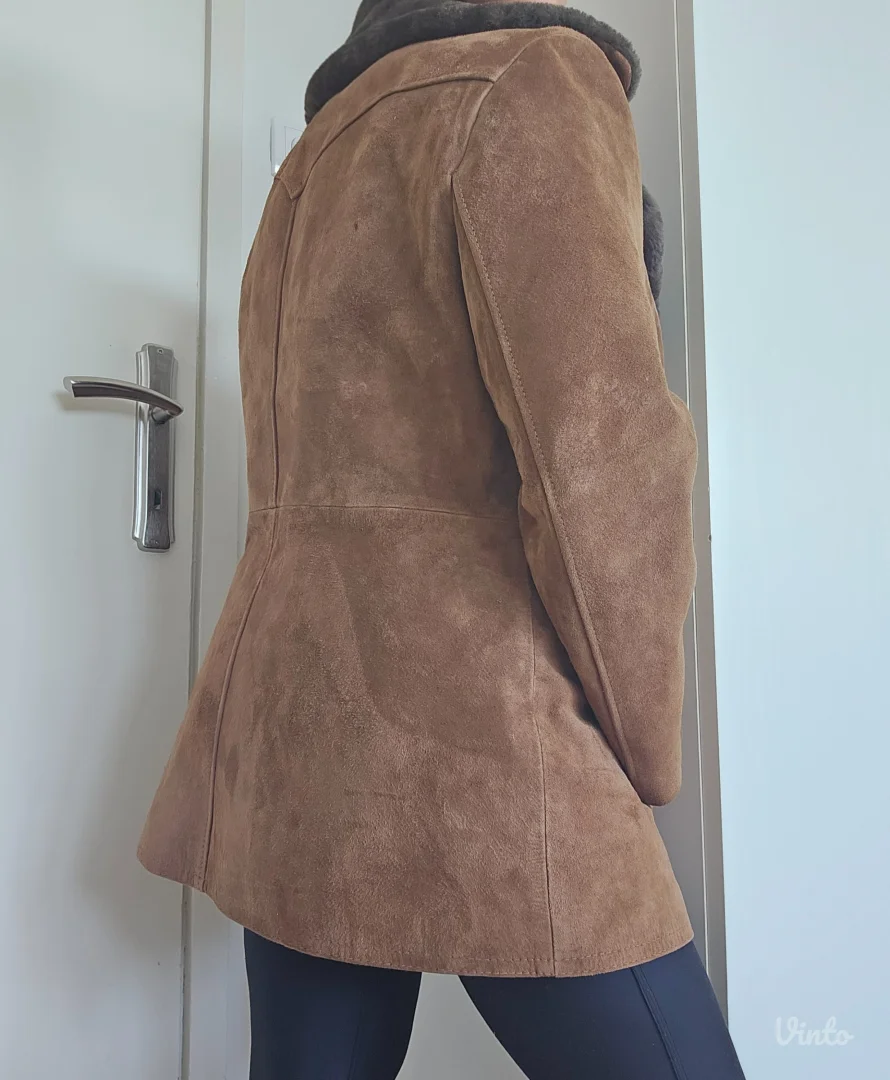 Vintage braon kožna jakna, veličina M/L