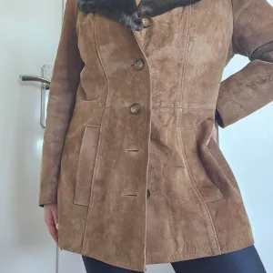 Vintage braon kožna jakna, veličina M/L