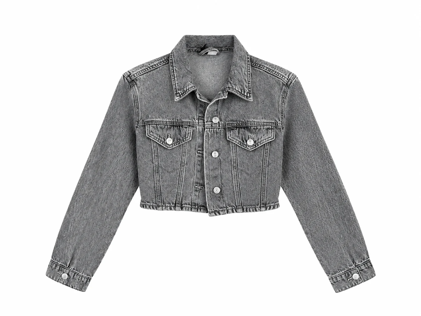 H&M siva teksas jakna | crop | veličina S