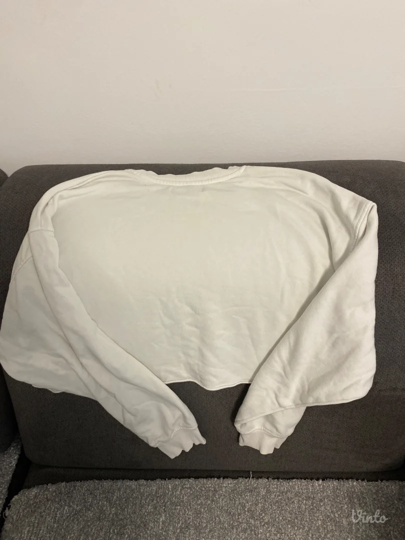 Bershka basic beli crop top duks