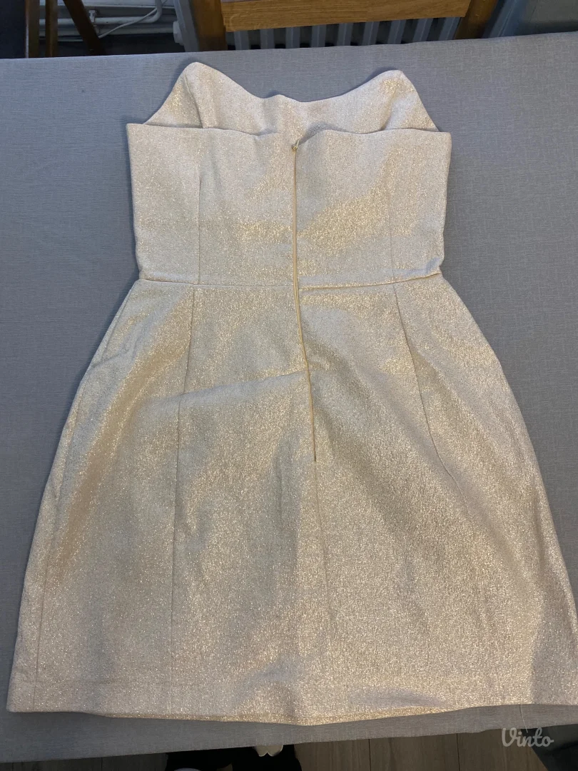 Prelepa zlatno-bez svecana korset haljina