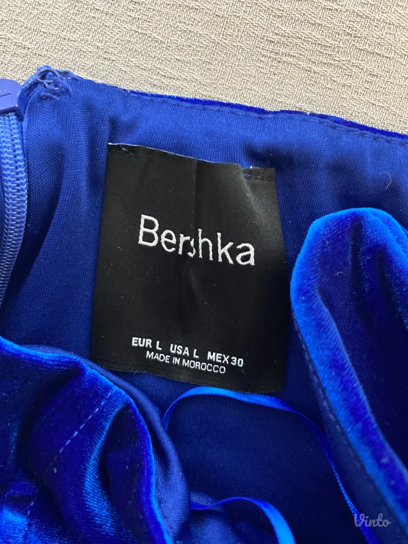 Prelepa kraljevsko plava plišana korset haljina