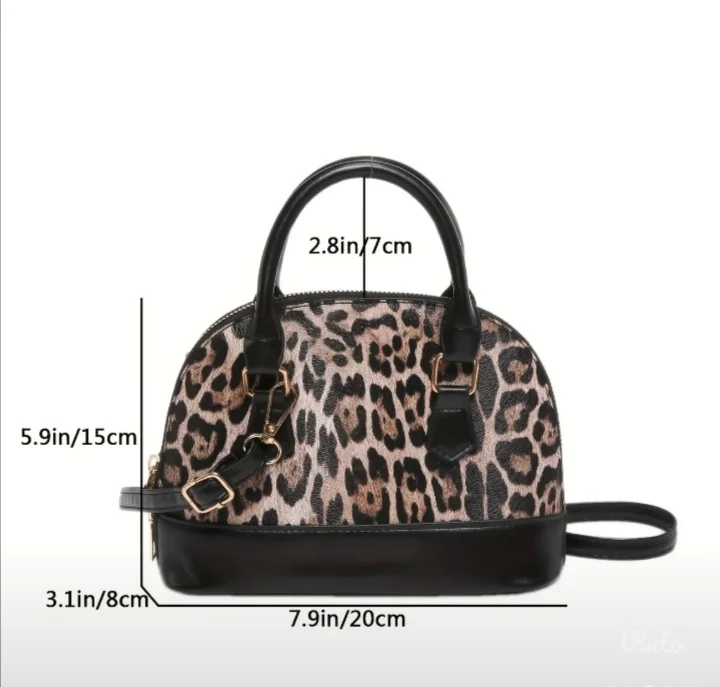 Mini leopard print torbica