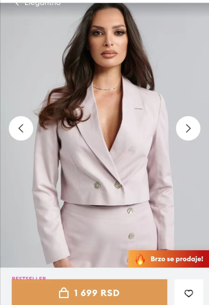 Sinsay lavanda crop sako