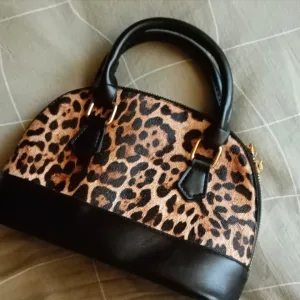 Mini leopard print torbica