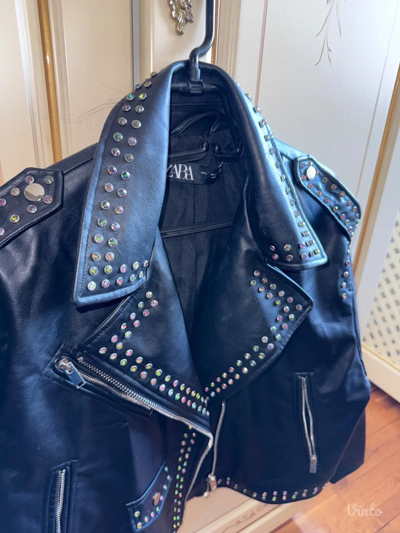 Zara kozna jakna sa cirkonima