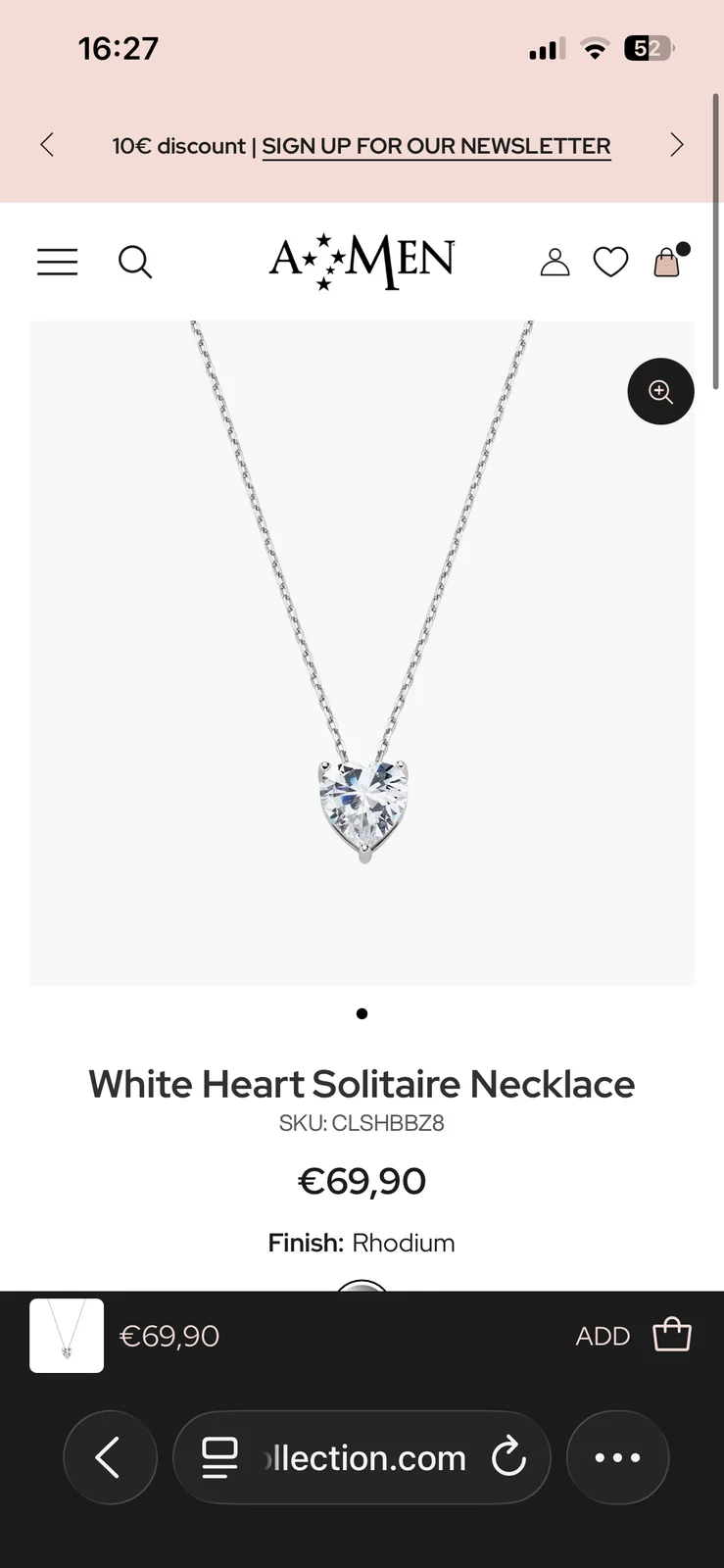 AMEN White Heart Solitaire