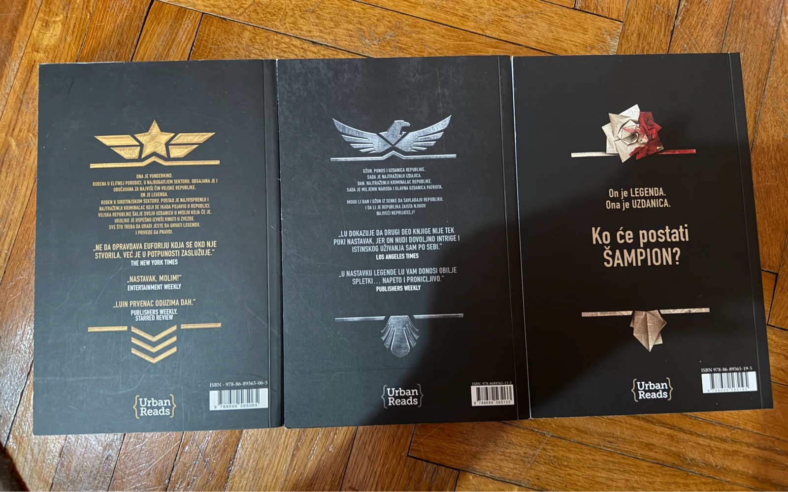 Komplet trilogije - Legenda, Uzdanica i Šampion