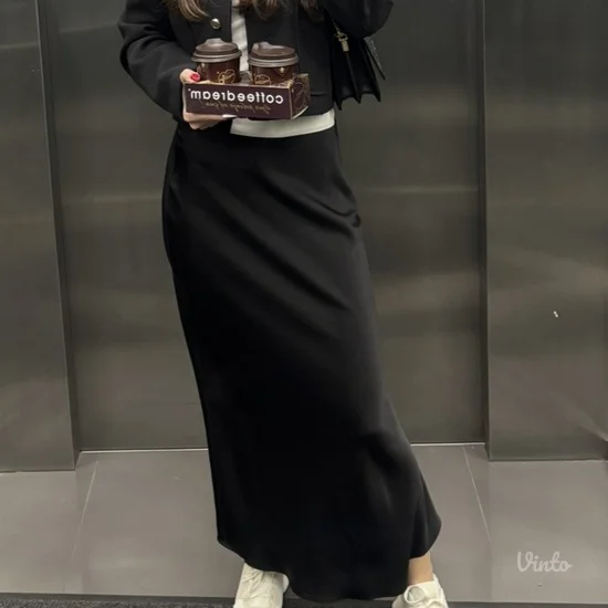 ZARA midi satenska suknja