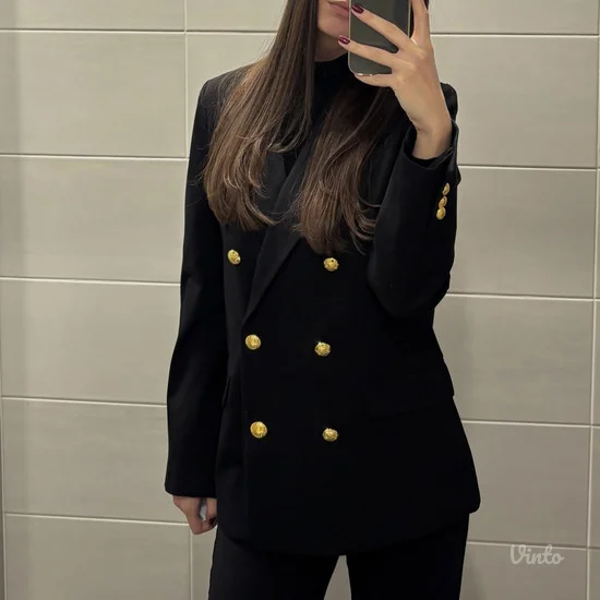 Crni sako sa dugmicima H&M