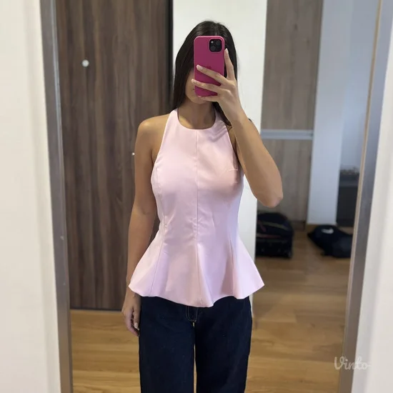 Zara roze peplum top