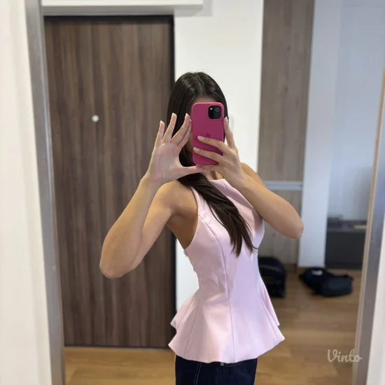 Zara roze peplum top