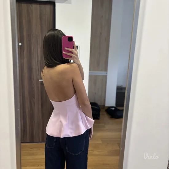 Zara roze peplum top