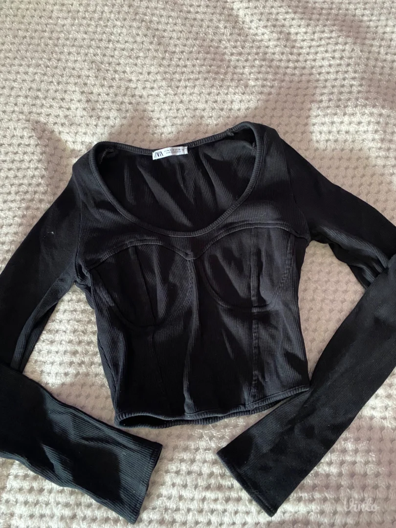 Zara crna korset bluza