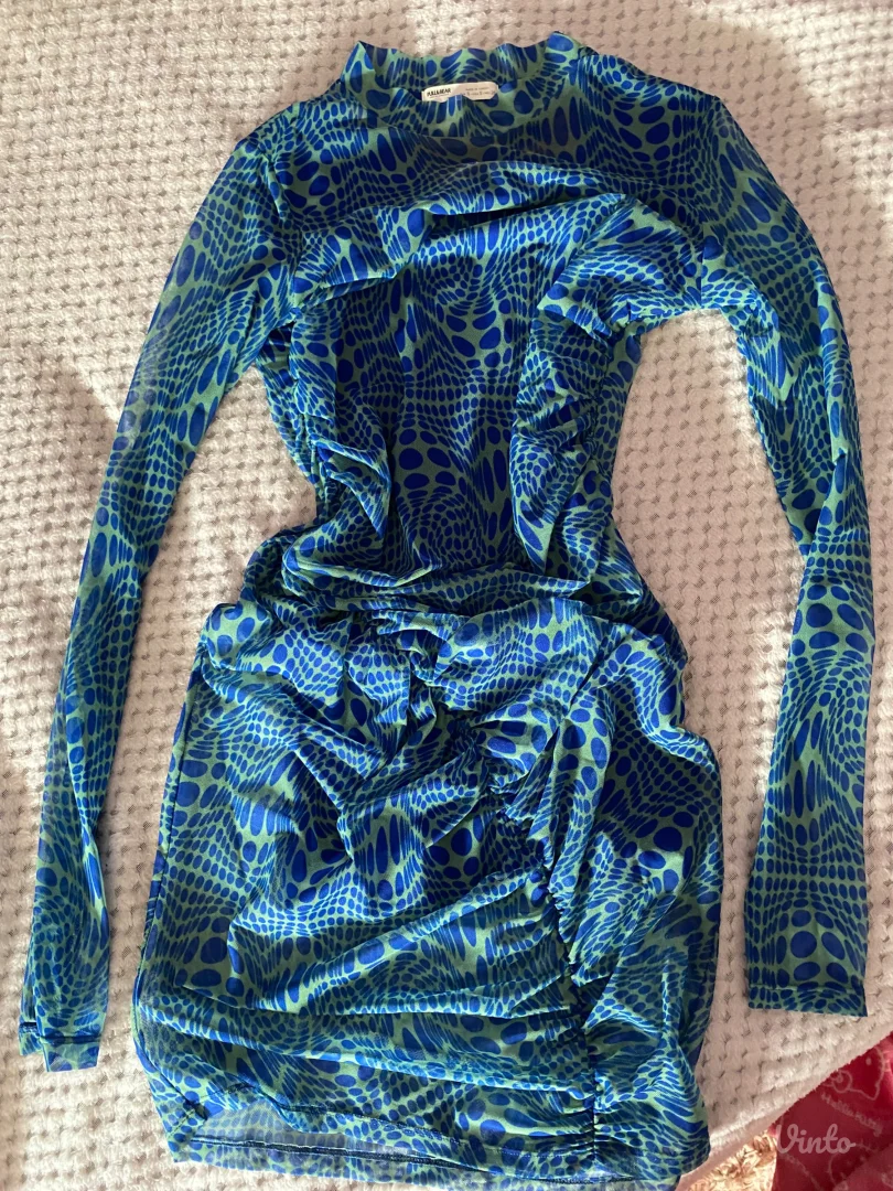 Pull&bear plavo zelena haljinica