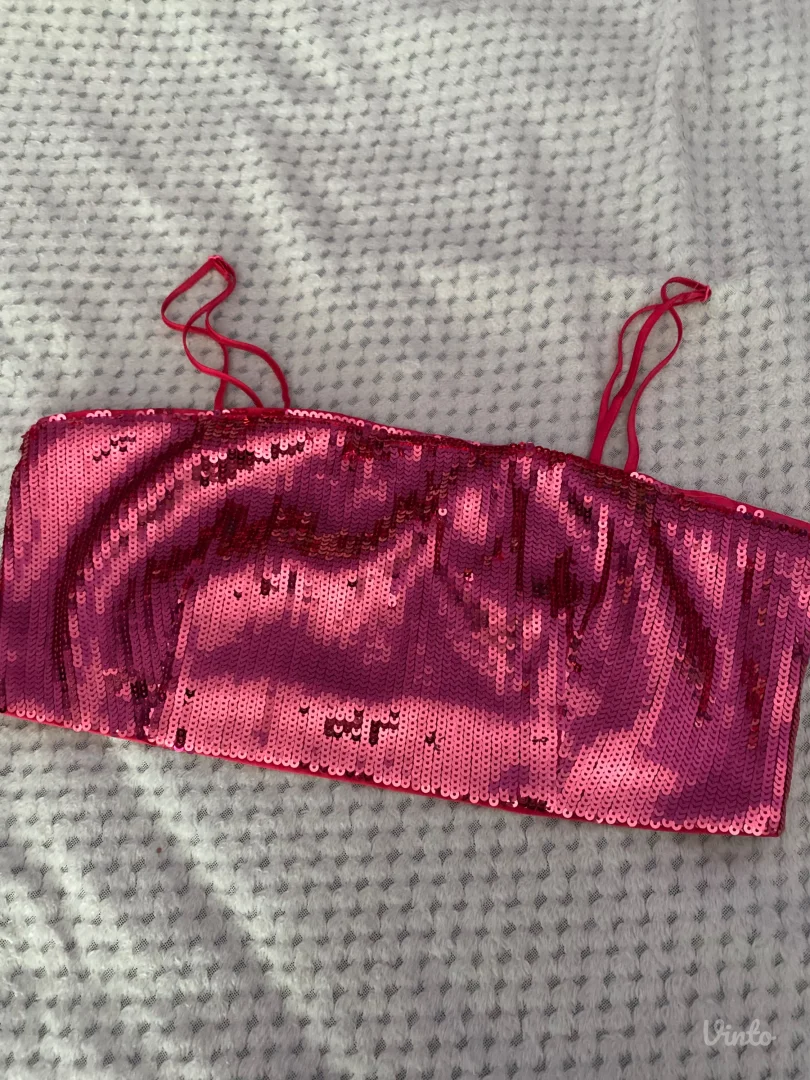 H&M roze svetlucavi top