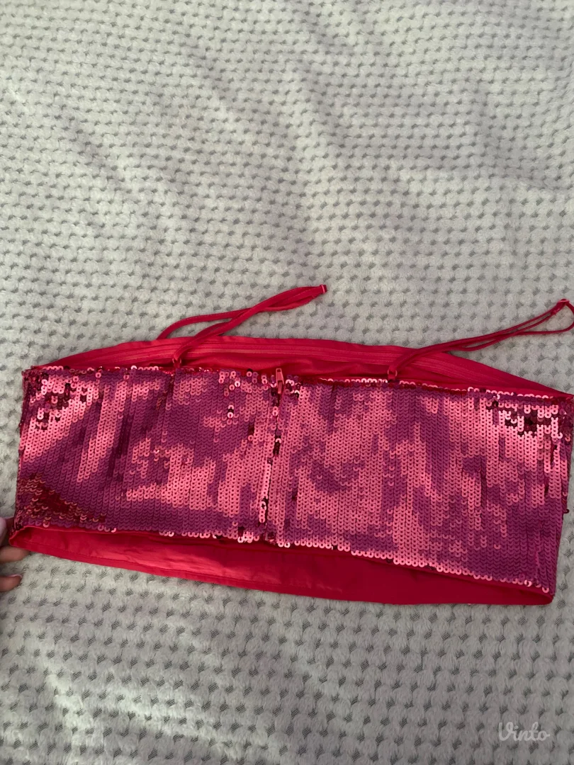 H&M roze svetlucavi top