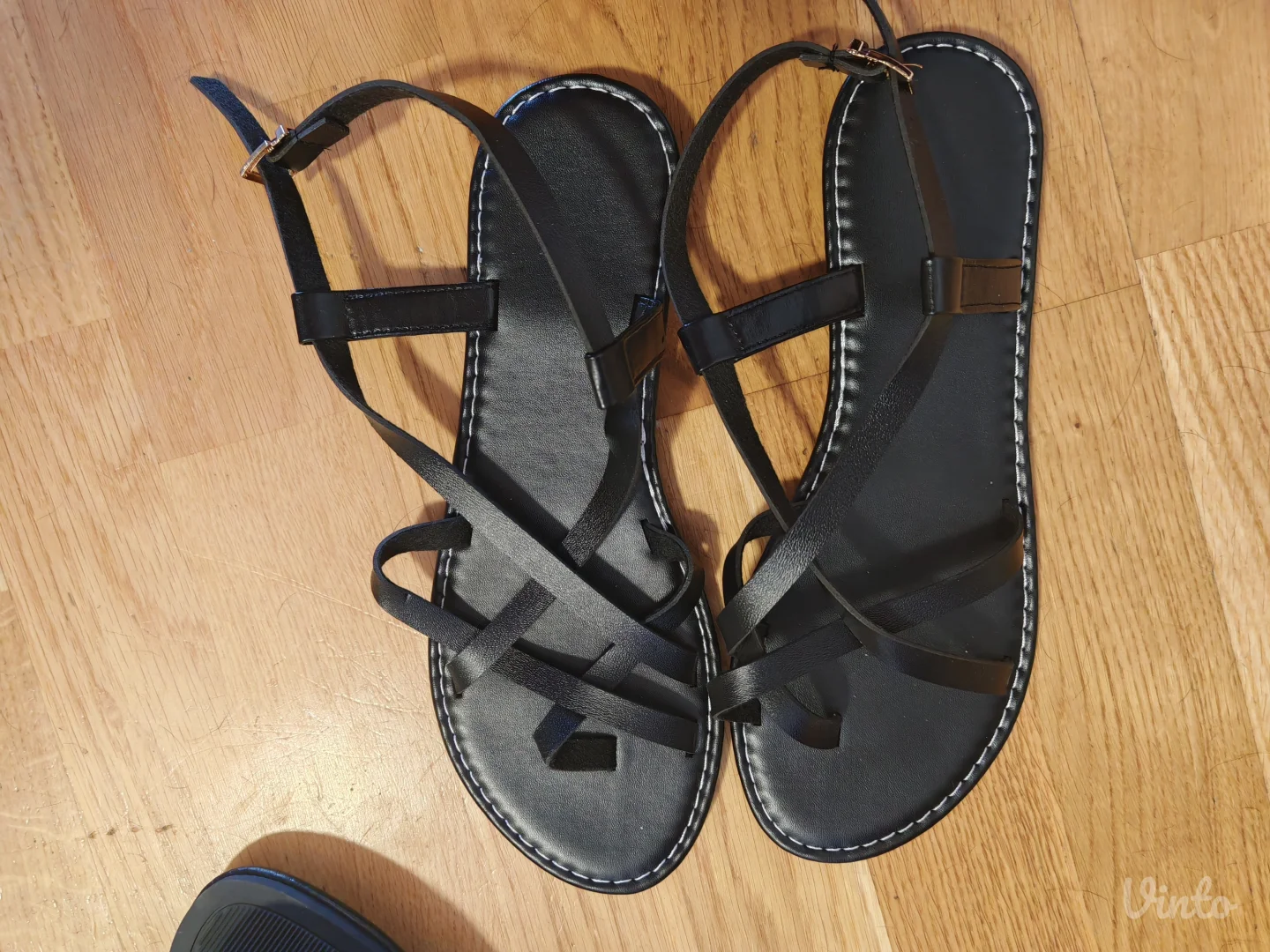 Crne ravne sandale 40