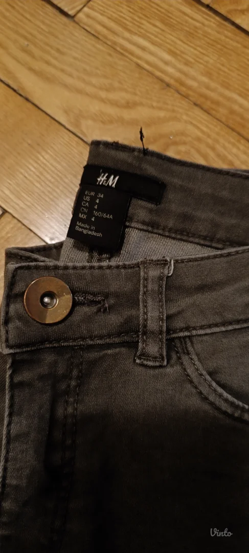 H&M-Ženske skinny farmerke tamno-maslinaste