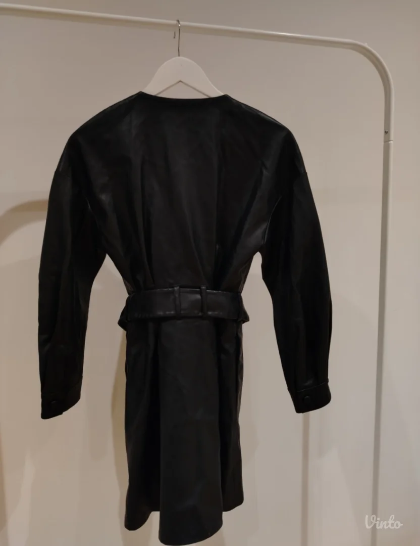 Zara crna kožna haljina