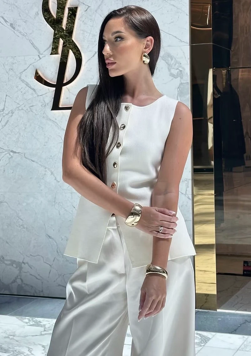 Zara pletneni prsluk/ top bez rukava