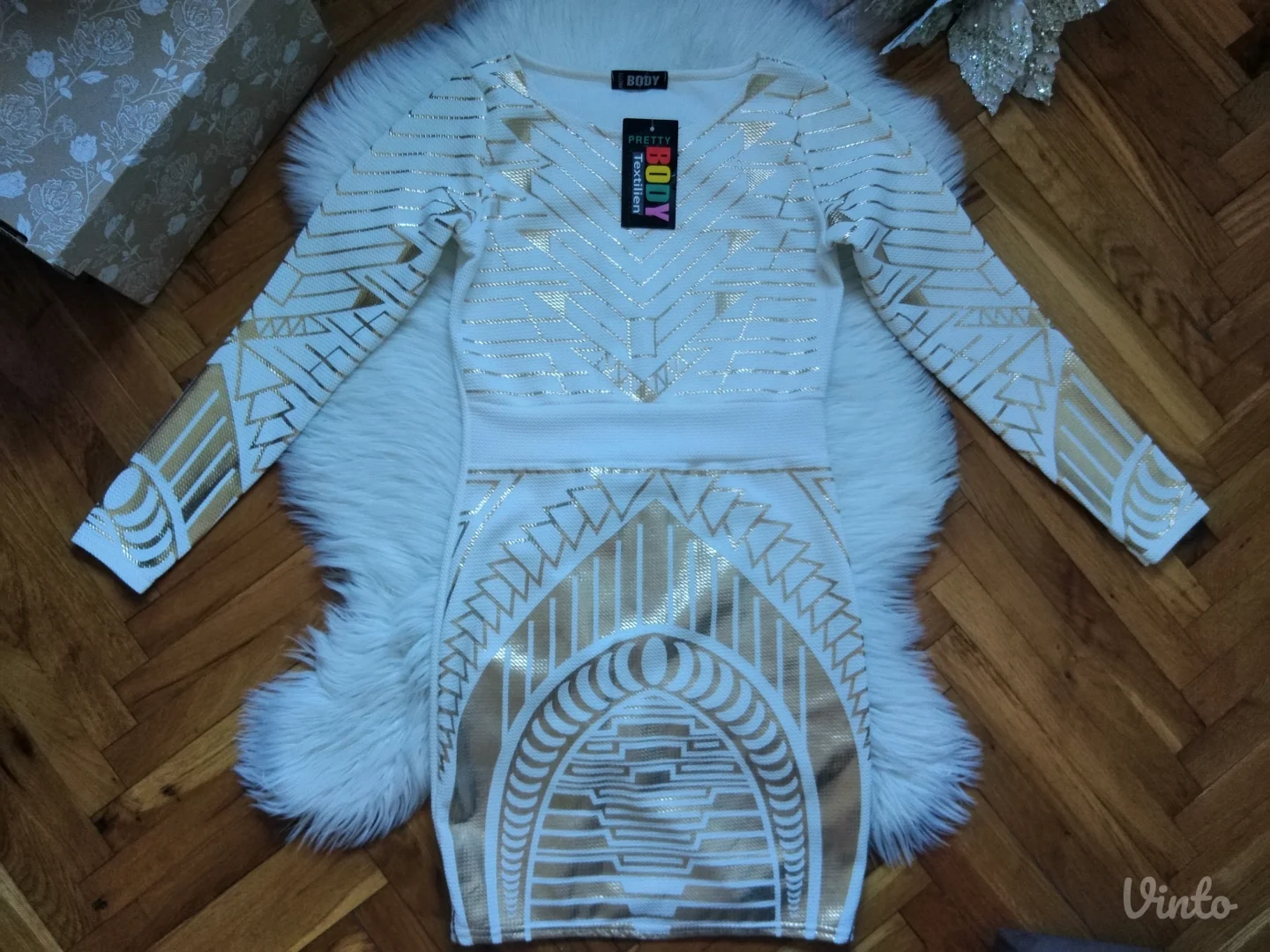 Haljina sa zlatnim printom